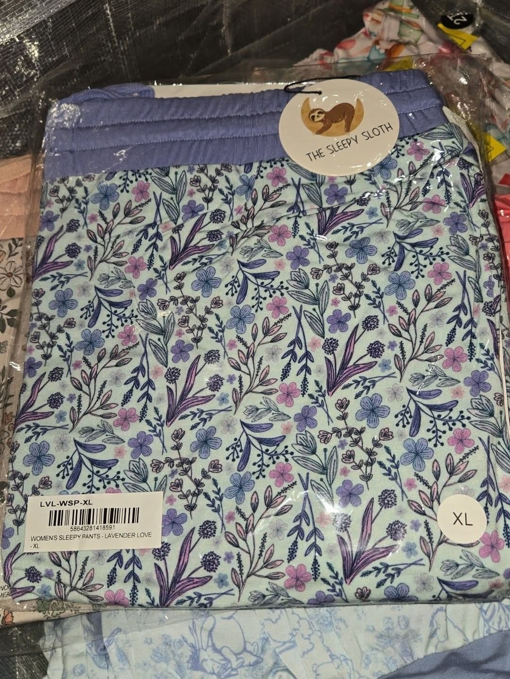 The Sleepy Sloth Lavender Love Floral Sleep Pants - XL BAMBOO